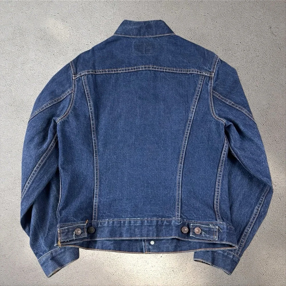 Vintage BIG E Levi's 70505 0217 Denim Trucker Jacket Sz 40 Type 3 60s 70s Dark